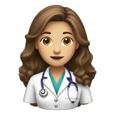 Female brown long hair Doctor sticker