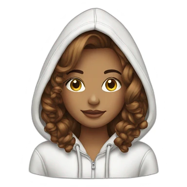 chatain hair girl hoodie sticker