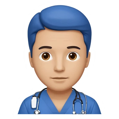 men doctor with wear blue scrub sticker