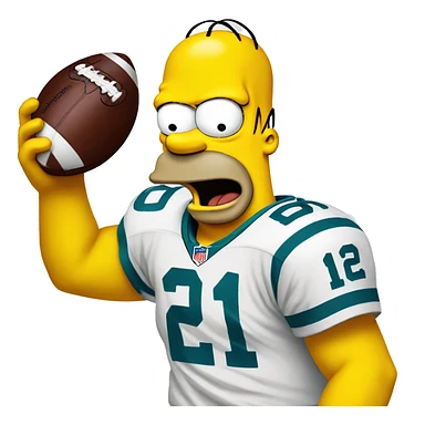 homer simpson football sticker