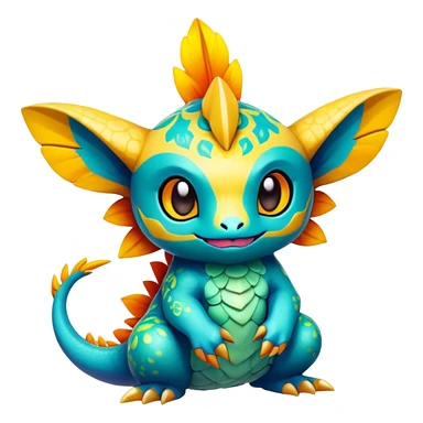 Exotic chibi Fakémon-creature sticker