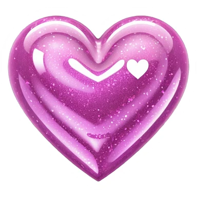 Pink glitter heart sticker