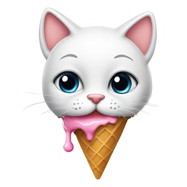Cat with icecream sticker