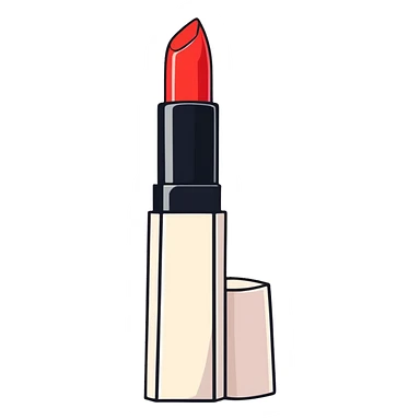 Dark red color, realistic lipstick sticker