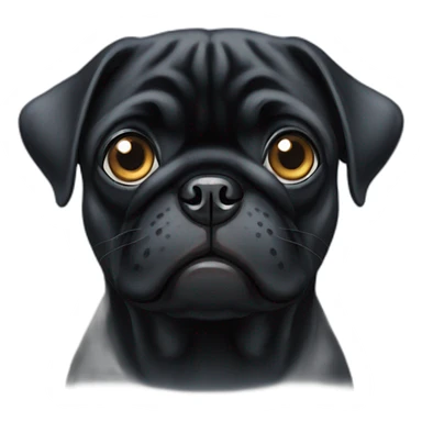 Black pug with one eye sticker