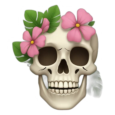 skull with flowers sticker