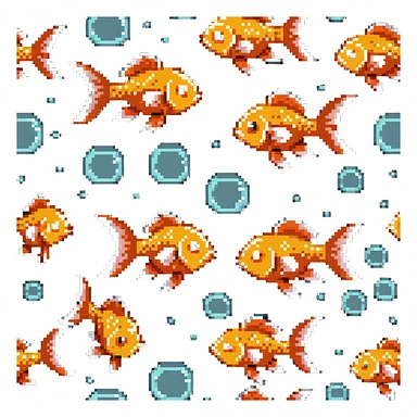 goldfish with surprised expression and tiny bubbles sticker