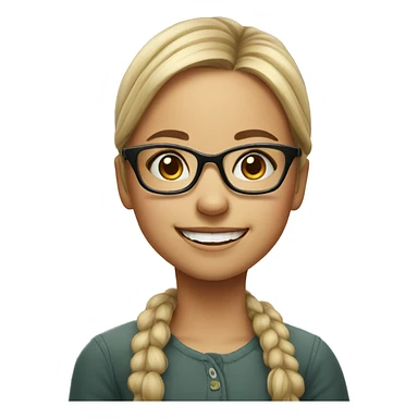 smiling girl with glasses portrait sticker