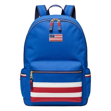 simple blue backpack with tommyjeans logo like american flag ony at the bottom pocket 

 sticker