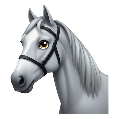 a grey horse with a black mane sticker