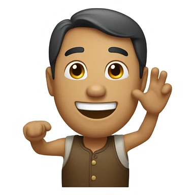 a guy waving sticker