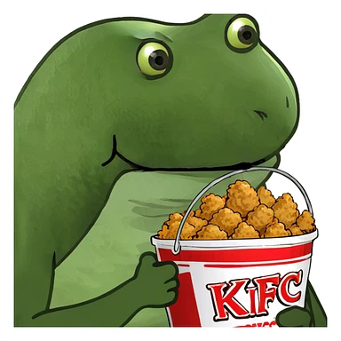 bufo offering a bucket of KFC chicken sticker
