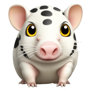 White chubby armadillo pig with yellow and black spots and cute tiny eyes sticker