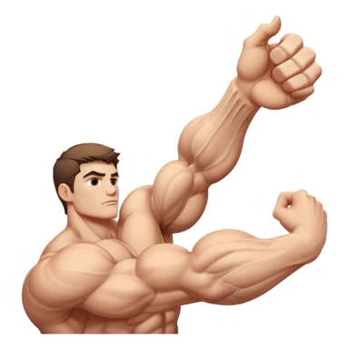 muscular arm of white young man, focus on the arm sticker