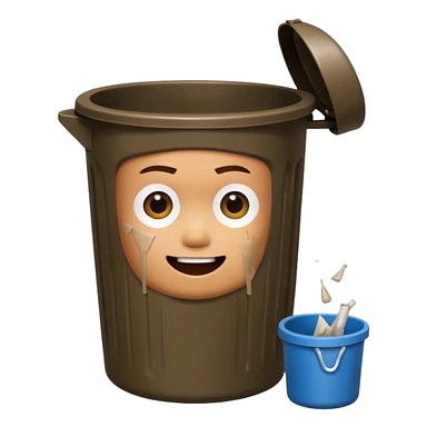Roblox, avatar and pooping in a garbage can toilet sticker