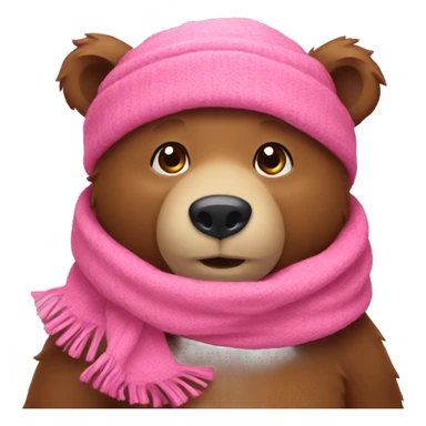 bear wearing pink scarf sticker
