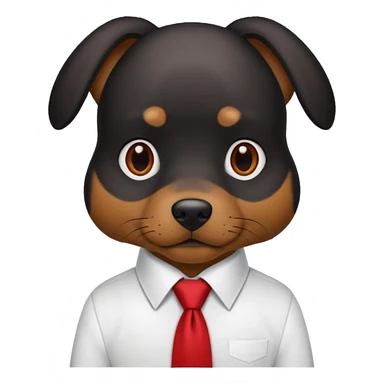 black brown dog with red tie,white shirt sticker