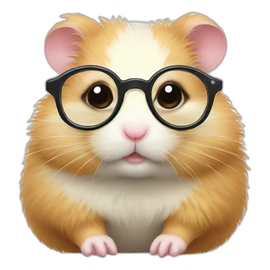 fluffy hamster in glasses sticker