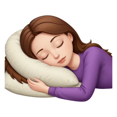 White girl with brown hair sleeping on comfy pillow  sticker