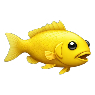 A yellow fish with a smoking walking sticker