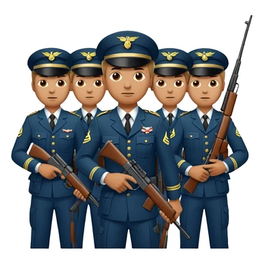 Thousand of gun men standing up sticker