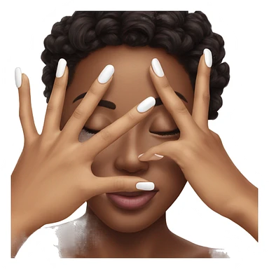 White oval nails sticker