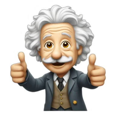 albert einstein with thumbs up sticker
