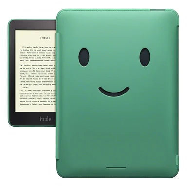 kindle reader na cor verde claro com página aberta  sticker