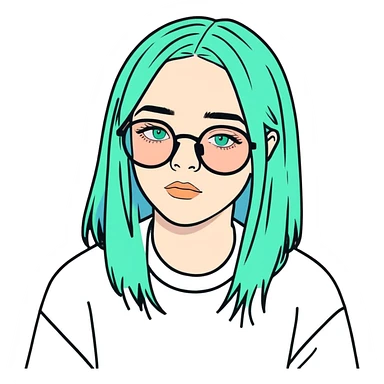 Billie eilish with glasses  sticker