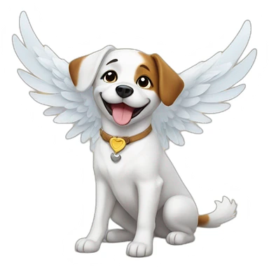 Happy dog with wings sticker