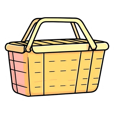 Cute pastel woven picnic basket sticker