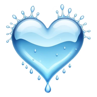 heart made out of water sticker