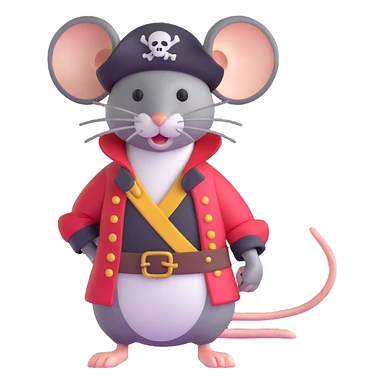 mouse wearing pirate costume sticker