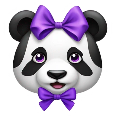 Panda with purple bow sticker