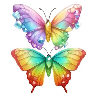 Rainbow-Diamond-Gem-Butterfly-Crystal-Fly sticker