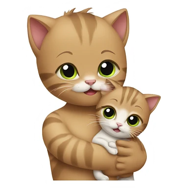 Cat with a baby sticker