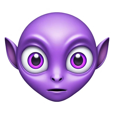 Purple alien face sticker