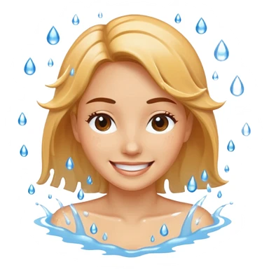 Woman splashed sticker