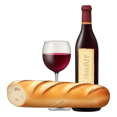 baguette and wine sticker