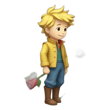 Le petit prince et sa rose sticker