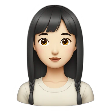 Korean girl with short bangs  sticker