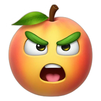 Angry peach sticker