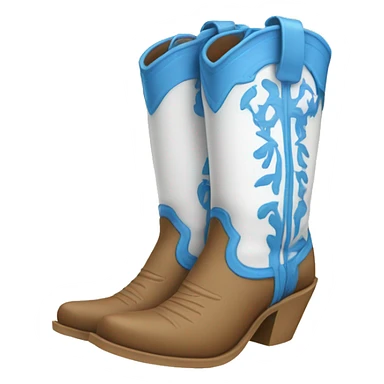 White and blue Beach cowgirl boots sticker