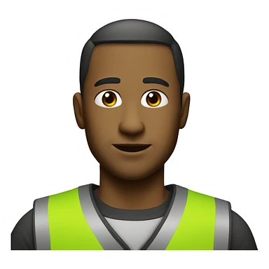 Without cap with fluorescent green vest  sticker