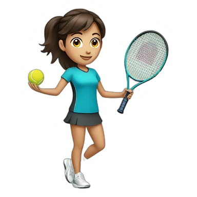 brunet girl tennis sticker