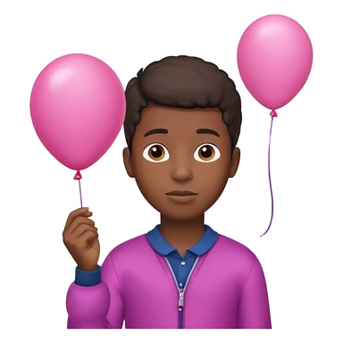 black boy with pink baloon sticker