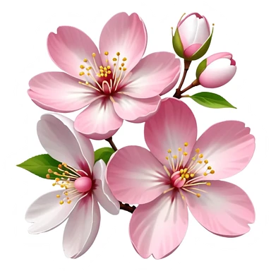 3 rosa weiße Kirschblüten sticker