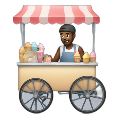 man selling ice cream cart sticker