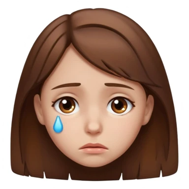 Sad brown hair girl sticker