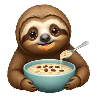 Cozy sloth eating porridge  sticker